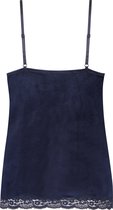 Hunkemöller Dames Nachtmode Cami Velours Lace  - Blauw - maat 2XS