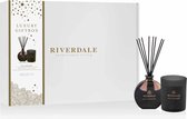 Riverdale - Oud & Bergamot geschenkset met Geurkaars en Geurstokjes - Roze