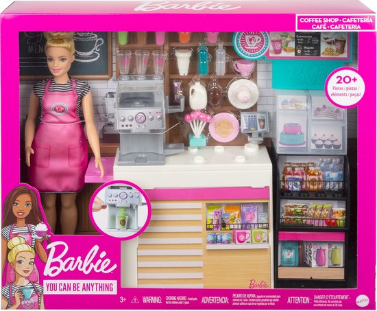 Barbie Careers Koffieshop Speelset - Met Koffiebar en Accessoires - Speelfigurenset