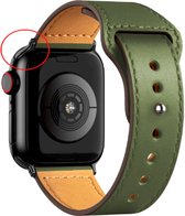 Bandje 38/40/41mm leer Khaki groen - Geschikt voor Apple Watch series 1/2/3/4/5/6/SE