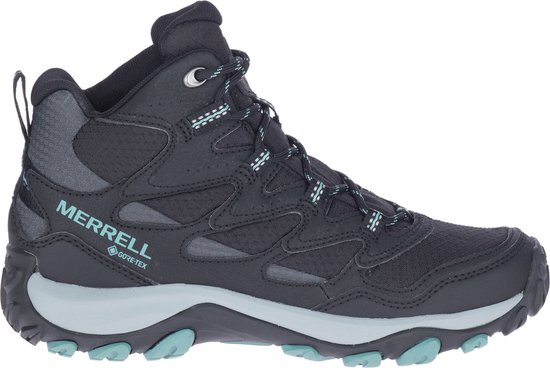 Merrell West Rim Sport Mid Gore-Tex Bottes de Chaussures de randonnée de randonnée - Taille 37 - Femmes - Noir - Gris - Bleu