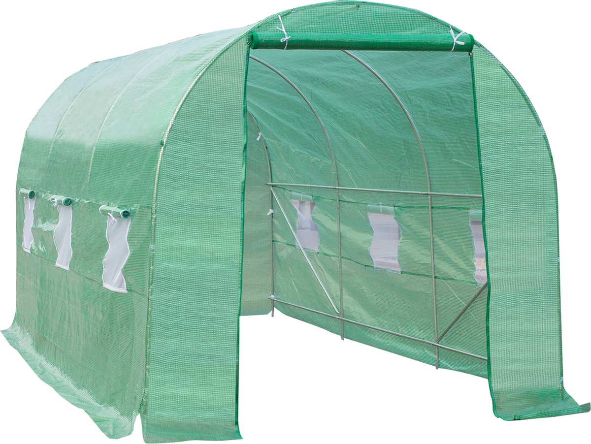Outsunny Tunnelserre kas kweekkas tomatenkas met raam gaasplastic 845-016