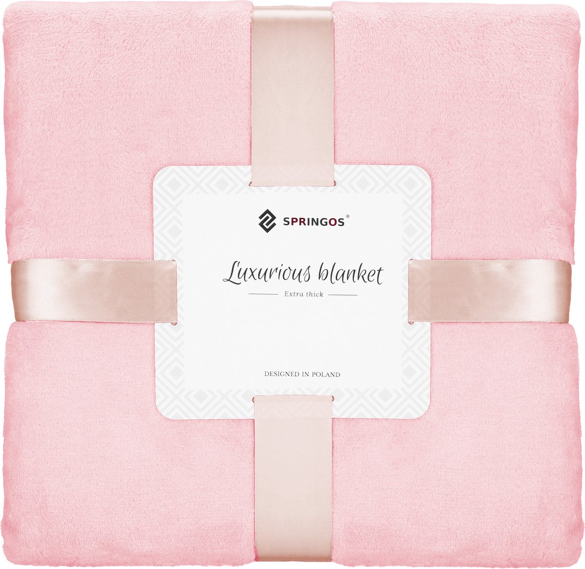 springos Plaid | Sprei | Deken | Woonaccessoires | 200x220 cm | Roze