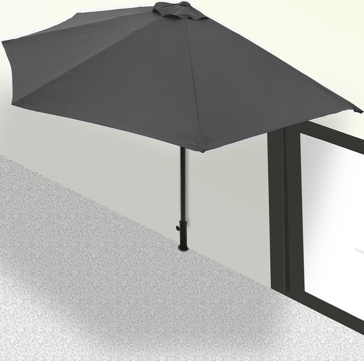 Teken een foto lip Sport Balkon parasol - Half rond model - Antraciet | bol.com