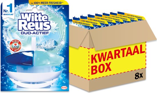 Witte Reus Duo-Actief Tegen Nare Geuren Toiletblok - WC Blokjes Voordeelverpakking - 8 Stuks