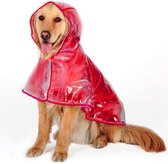 Regenjas hond - maat XS - rood - waterdicht - hondenjas - met buikband - verstelbaar met drukknopen - regenjas voor kleine honden - hondenkleding - ruglengte 20 cm