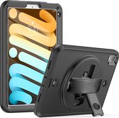 iPad mini 6 2021 Rugged Case pos stand - CaseBoutique - Solid Zwart - Plastique