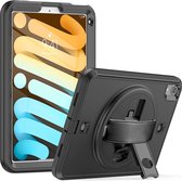 CaseBoutique iPad Mini 6 Hoes met Handvat Grip Zwart voor Horeca, Retail, Hospitality & Meer