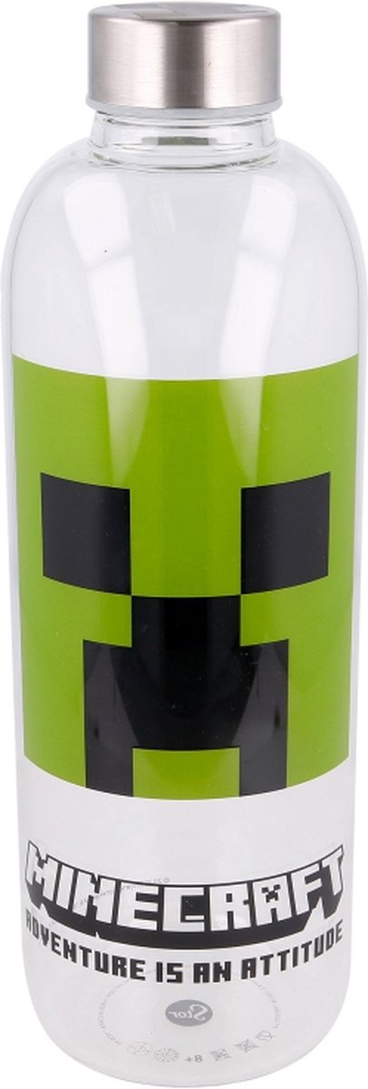 Storline Minecraft Glazen Waterfles 1L-Creeper (Diversen) Nieuw