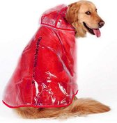Regenjas hond - maat XL - rood - waterdicht - hondenjas - met buikband - verstelbaar met drukknopen - regenjas voor kleine honden - hondenkleding - ruglengte 45cm