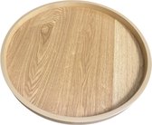 Houten ronde dienblad met opstaande rand | ø 60 x 4 cm | Landelijke houten dienblad | Bruin