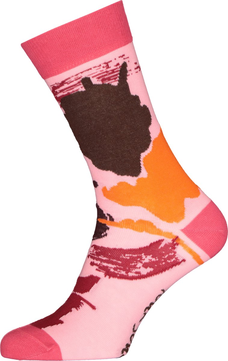Spiri Ibiza Socks Energy Flow - unisex sokken - roze oranje en bruin - Maat: 41-46