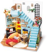 ROBOTIME Miniature Dollhouse DG141 Joy's Peninsula Living Room