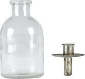Maison d'Abri - Decoratieve fles met zilveren kaarsenhouder - Klein
