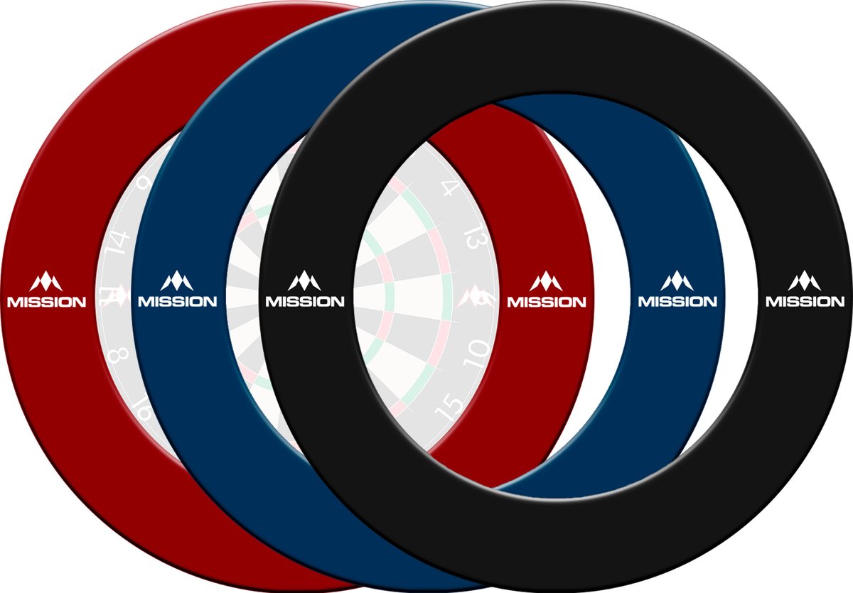 Mission Dartbord Surround Zwart met logo