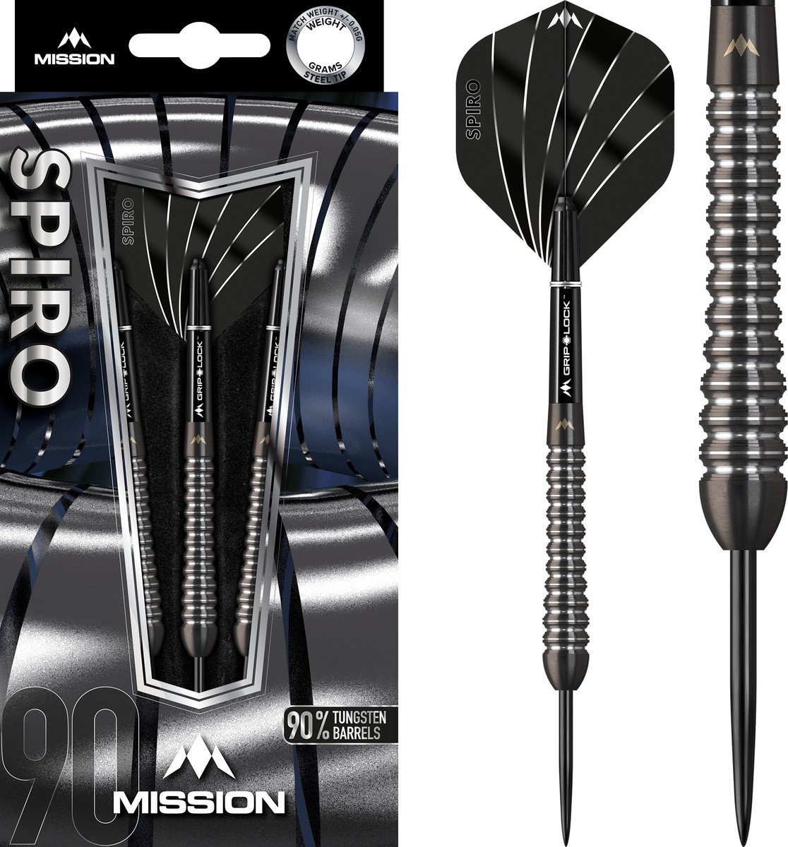 Mission Spiro M2 90% - Dartpijlen 20 Gram