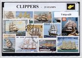 Klippers – Luxe postzegel pakket (A6 formaat) : collectie van 25 verschillende postzegels van klippers – kan als ansichtkaart in een A6 envelop - authentiek cadeau - kado - geschen