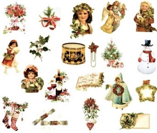 Vintage kerststickers - 40 stuks - Christmas Stickers - Leuk voor o.a. Bulletjournal, srapbooking en het maken van kerstkaarten.
