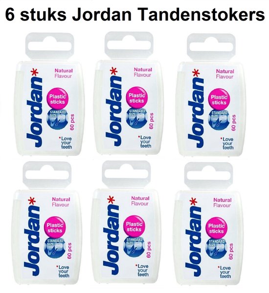 verwijzen Echt Becks Jordan Tandenstoker - Naturel - Kunststof - 6 x 60 stuks - Mondverzorging &  Preventie... | bol.com