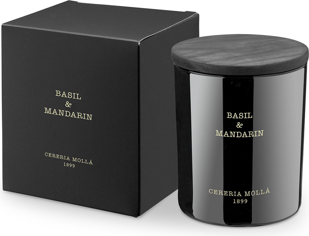 Cereria Mollà 1899 Geurkaars XL 600g Basil & Mandarin 3 wieken sojawas katoenen lont luxe kaars