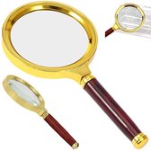 Luxe Retro Vintage Handloep Met Houten Steel - Vergrootglas Loupe - Hand Loep Voor Borduren/Hobby/Diamond Painting - Klassieke Juweliersloep - Glazen 60mm Lens