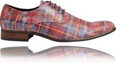 Red Scottish Residence - Maat 47 - Lureaux - Kleurrijke Schoenen Voor Heren - Veterschoenen Met Print