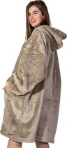 Comfies® Draagbare Deken - Hoodie Blanket huggle - Oversized - Oodie - Fleece Sherpa - Hoge kwaliteit- Plaid cozy snuggie - Black Friday - Sinterklaas - Kerst 2021 - Kaki