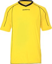 Masita | Sportshirt Heren & Dames Korte Mouw - Striker - Licht Elastisch Polyester Ademend Vocht Regulerend - YELLOW/BLACK - 164