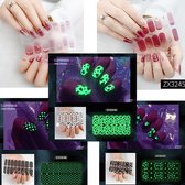 5 pakken nail stickers - lichtgevend nagelstickers - Luminous - mooie nagel stickers - nagellijm - Party