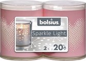 16 stuks Bolsius Sparkle relight kaarsen in decoratieve hartjes houders 64/52 (20 uur)
