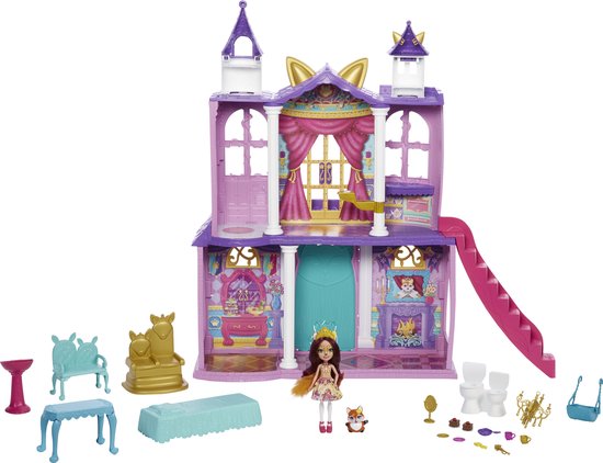 Foto: Enchantimals royal castle enchantimals 66 cm met fox doll figurine en 19 speelelementen house mini poppetje vanaf 4 jaar