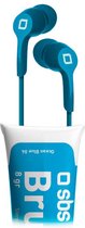 SBS - Brush Stereo Headset met Microfoon - Blauw