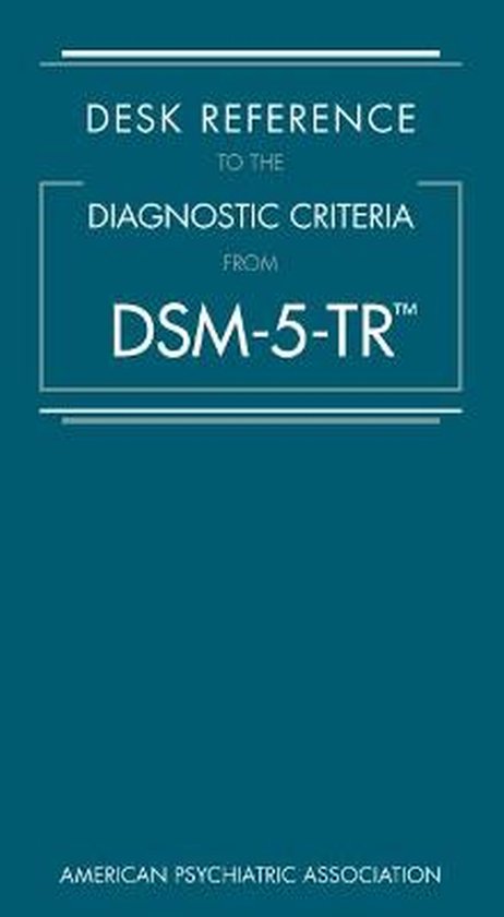 Foto: Desk reference to the diagnostic criteria from dsm 5 tr 