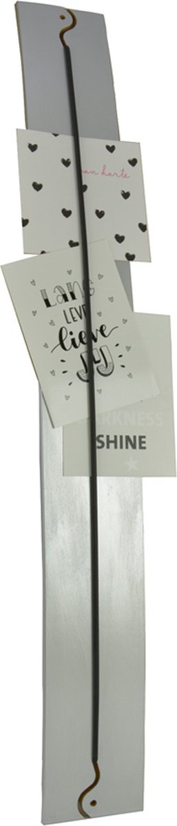 Memo houder - Memo Curve - Hout - Zilver - L 75,5 cm x B 9 cm