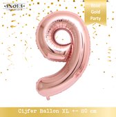 Cijfer Ballon 9 Jaar * Hoera 9 Jaar Snoes * 80 cm Verjaardag Nummer Ballon * Snoes * Verjaardag Versiering * Kinderfeestje * Rose Gold * Rose Goud * Nummer Ballon 9