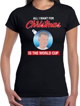 Bondscoach Louis all I want for Christmas fout Kerst shirt - zwart - dames - Kerst  t-shirt / Kerst outfit XL