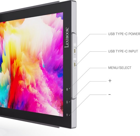 Lexibook x Mobile Pixels -Trio Max 14-inch draagbare monitor voor laptops - Full HD IPS 1080P - Compatibel met pc en Mac - USB A / Type-C - Display met twee monitoren met rotatie thuiswerk - TRIOMAX
