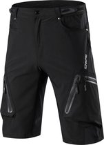 Mountainbike fietsbroek - hoge kruis - korte - met veel zakken - XL - Zwart