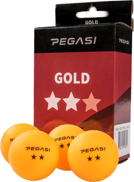 Balles de ping-pong Pegasi 2 étoiles orange - 6pcs.