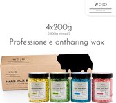 Wojo Exclusive® - Professionele ontharing wax beans - Wax ontharen - Wax parels - Ontharingswax - 800gr - 4 x 200gr - geurloos