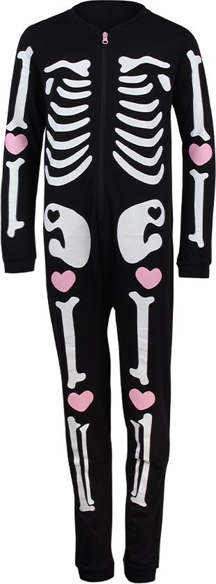 Meisjes onesie pyjama skelet 110/116 | bol.com