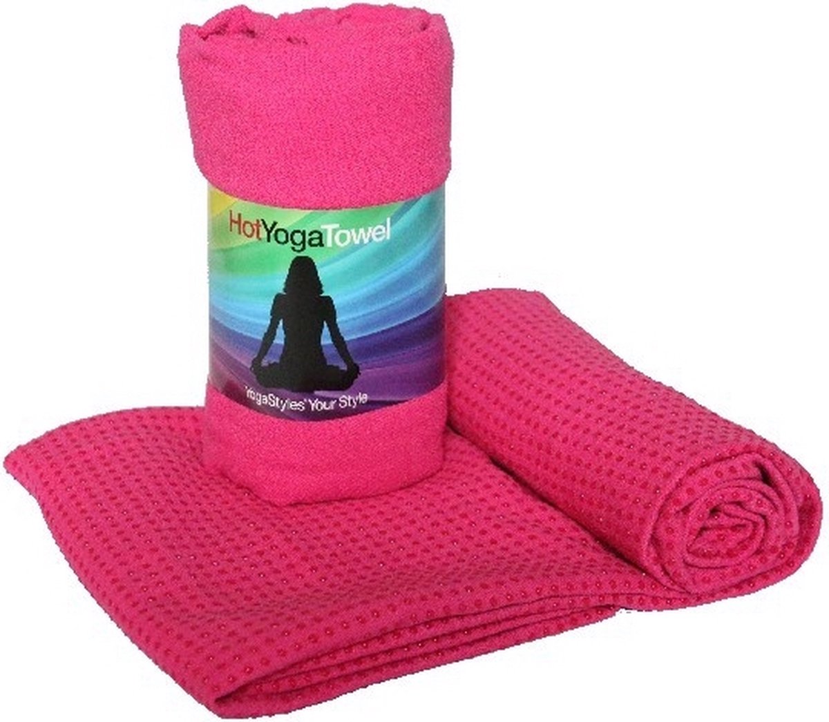 YogaStyles Hot Yoga handdoek roze (183x62cm, anti-slip)