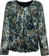 Pink Lady blouse groen/bruin print LM - maat L