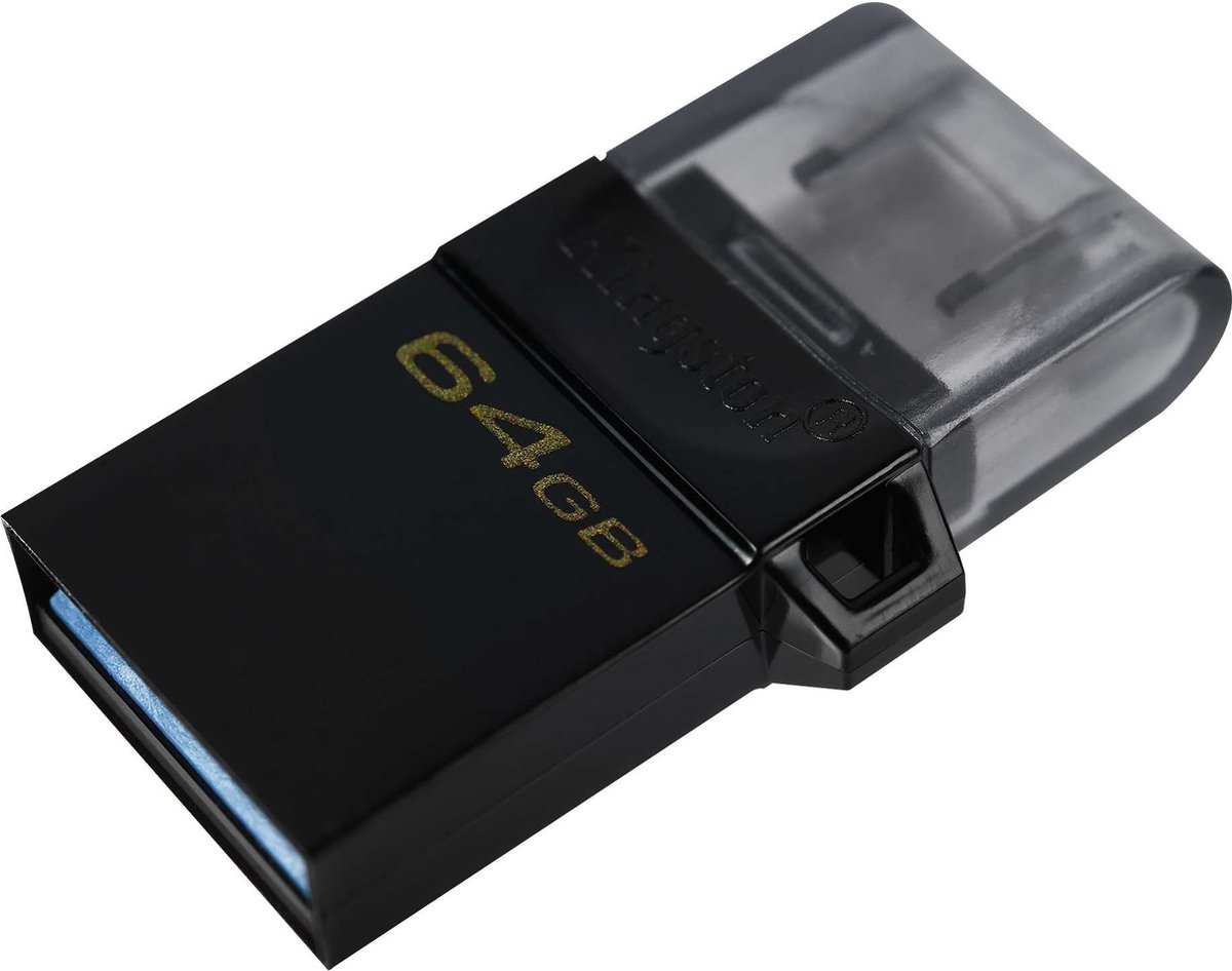 Kingston USB 64 GB - Technology DataTraveler microDuo3 G2 USB flash drive 64 GB USB Type-A / Micro-USB 3.2 Gen 1 (3.1 Gen 1) Zwart