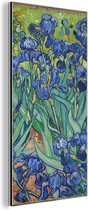 Wanddecoratie Metaal - Aluminium Schilderij Industrieel - Irissen - Vincent van Gogh - 40x80 cm - Dibond - Foto op aluminium - Industriële muurdecoratie - Voor de woonkamer/slaapkamer