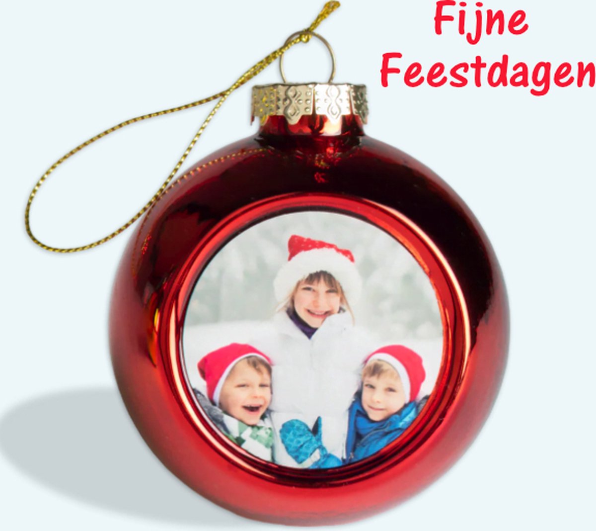 Gepersonalisserde kerstbal met eigen foto afbeelding en of tekst