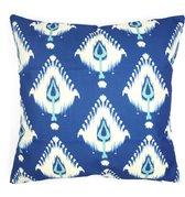 Kussenhoes Afra | Etnisch | Tribal | Boho | Linnenlook | Blauw | 44 x 44 cm