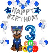 Paw Patrol Ballonnen Set Chase- 3 Jaar - Feestpakket -Latex Ballonnen - Decoratie - 40 stuks