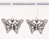 Fijne zilveren vlinder oorbellen
