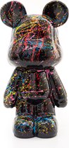 Beeld Teddybeer Staand Zwart 50cm - Splash - Decoratie - Polyester - Voor Binnen en Buiten - Popart